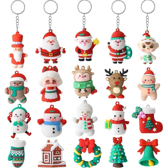 Juego de 20 llaveros navideños surtidos